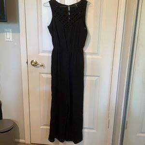 Black Jumpsuit with Lattice Detailing 🍁